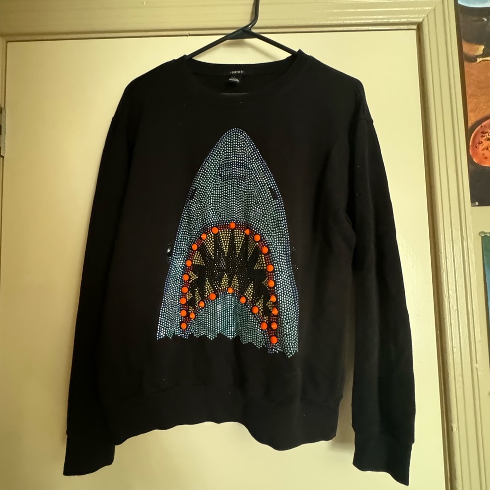 Sequin Shark Sweatshirt - S
